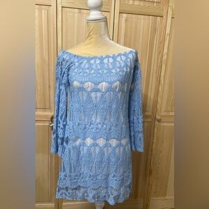 T9.  TOP STITCH LACE DRESS LG